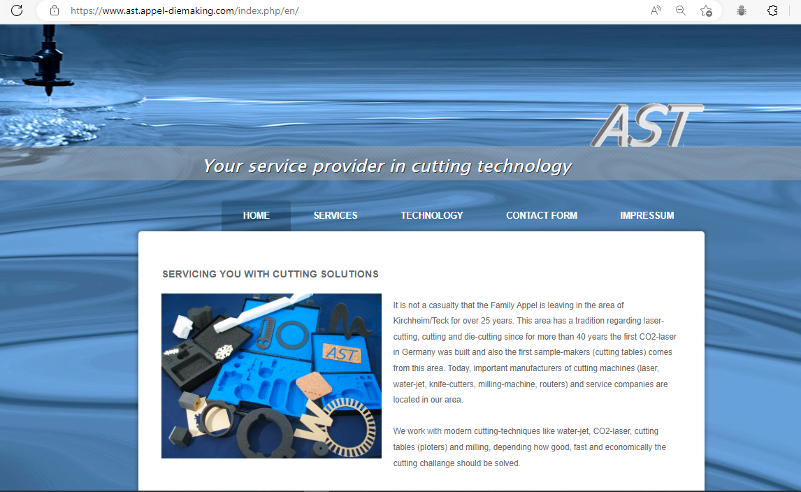 Website Appel Schneidtechnik